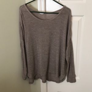 Neutral Beige Long Sleeve Sweater Shirt